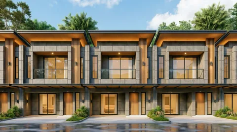 Fasad rumah 2 lantai Bumi Citra Regency Serpong dilihat lurus dari depan, LT 72 LB 66