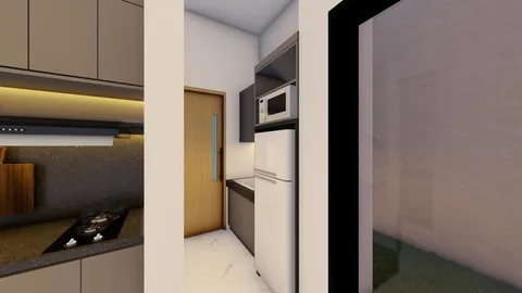 Pantry rumah Bumi Citra Regency Serpong pada koridor menuju area belakang
